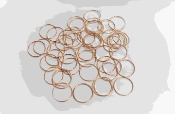 Industrial copper rings with a wire diameter of 1.0 mm