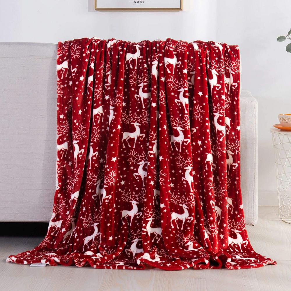 Soft Warm Christmas Fuzzy Fleece Thick Blanket