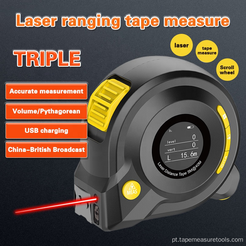 3 em 1 fita métrica de distância a laser