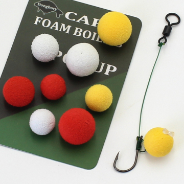 15 Pcs Carp Fishing Boilies - Foam Pop Up Bait for Hair Rig & Zig Rig