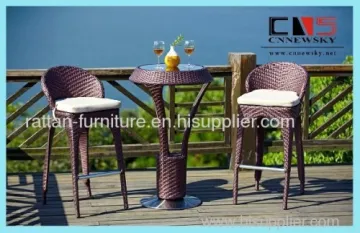 Outdoor Furniture Round Rattan Bar Sets 