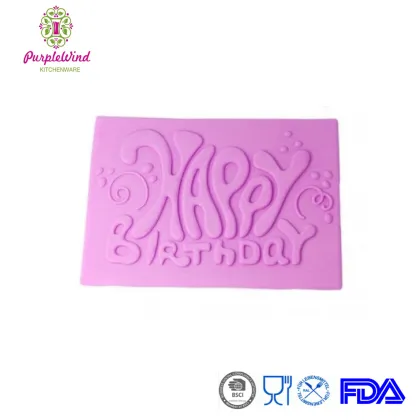 Cake Mold Happy Birthday Decor Silicone Mould Color Pink