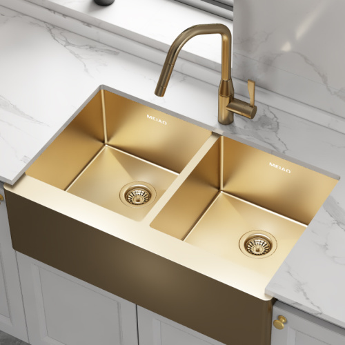 Nano Sink PVD Nano Sink Handmade Double Bowl kitchen Sinks Supplier