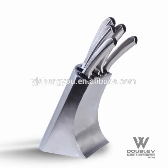 5pc steel head knife set with pom handle to german market