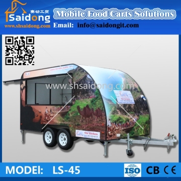 Hot selling mobile hot dog vending carts-fast food trailer for customized design
