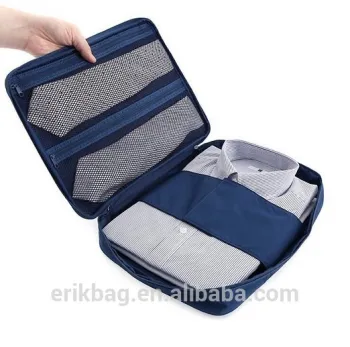 Hot sale travel shirt packing cubes with tie storage pouch/shirt and tie travel organizer