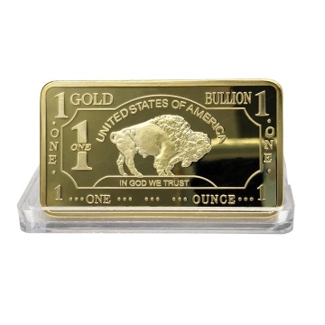 Gold plattierte Bullion Beauty Bar: Eine 100-minütige Souvenirmünze aus den Vereinigten Staaten von Amerika-Goldverkleidet Buffalo Bar