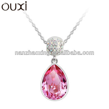 Hot Sale fashion rose pendant necklace & OUXI jewelry made with Austrian Crystals