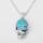 Turquoise Skull Gemstone Pendant Necklace with Silver chain