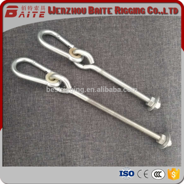Swing hook with bolt with snap hook and plastic washer in carabiner rigging hardware china factory