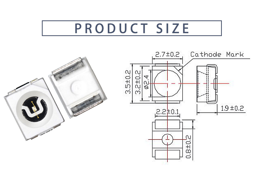 3528 SMD LED Blue SMT LED PLCC 3528