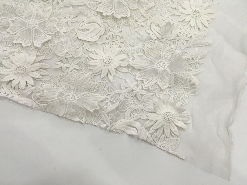 3D Handmade Flower Embroidery Fabric