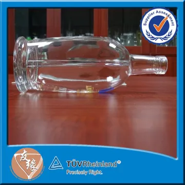 Round Flat Brandy Bottle 700ML High Quality Glass Bottle 700ML Alcohol