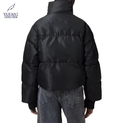 Yufan Super March OEM ODM Asymmetric Cropped Puffer Jacket