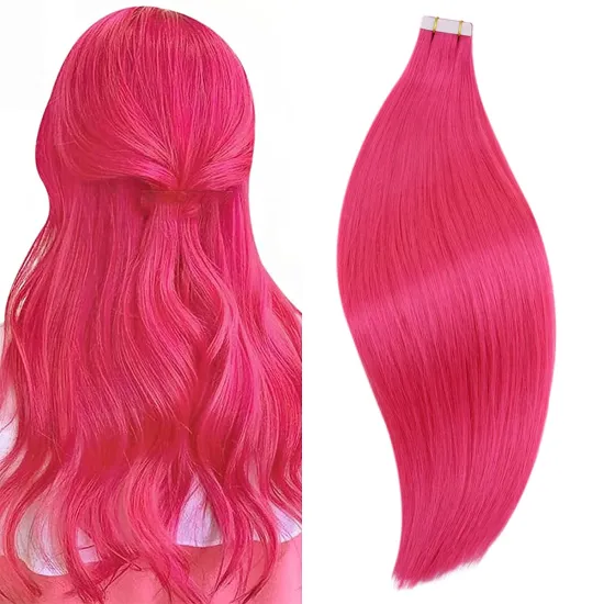 Wholesale No shedding and tangle sillky straight tape in hair extensions tape in human hair Colored Hair Extensions for woman