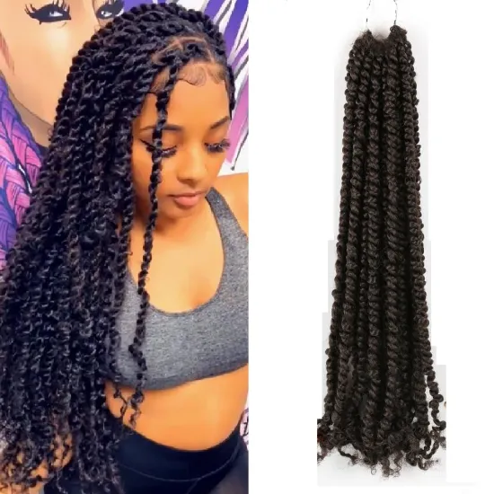Alileader Wholesale Ombre Color 18inch Natural Wave Pretwisted Passion Twist Bomb Twist Synthetic Hair Crochet Braid