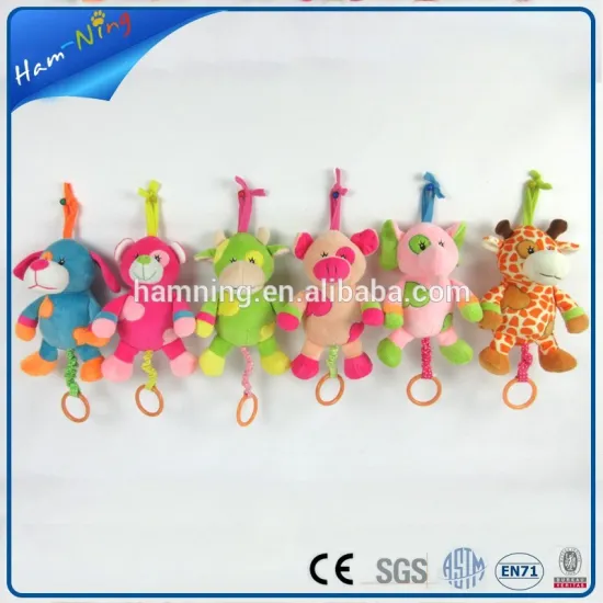 15cm good quality animal toy baby toy rattle with music instrument