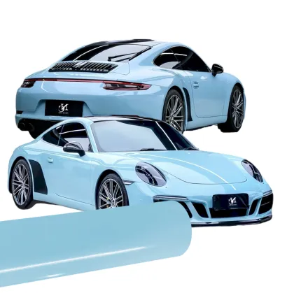 High Glossy Ocean Blue Car Wrap