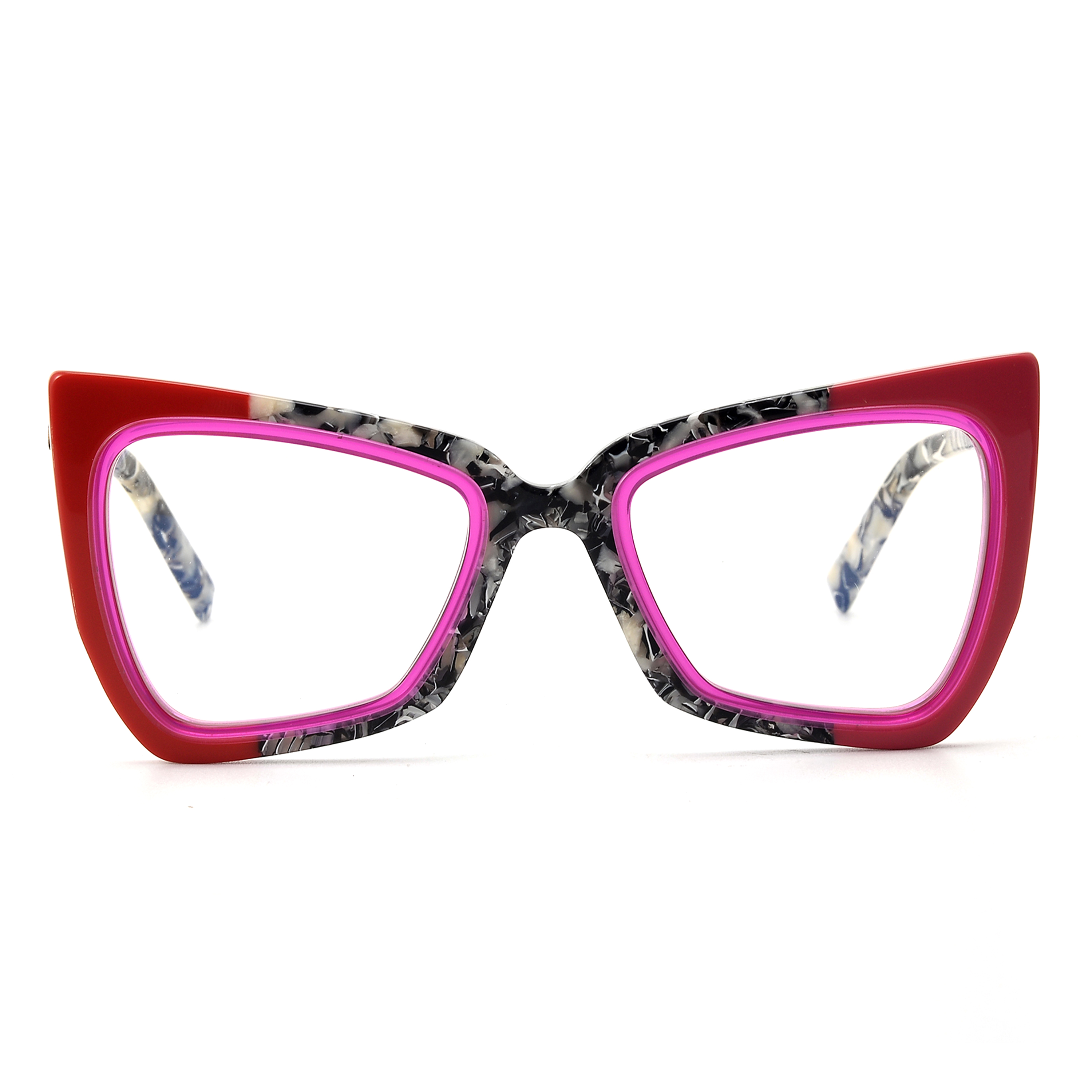 Multicolor Patchwork Lamination Acetate Glasses