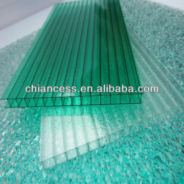 Translucent polycarbonate hollow pc sheet with green and clear