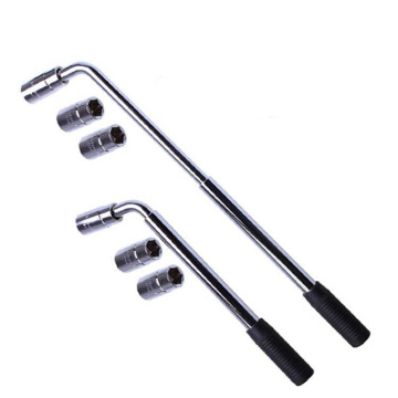 Wholesale Chrome-Plated Telescoping L-shaped Steel Wheel Lug Nut Wrench Kit and Sockets for Car Tires