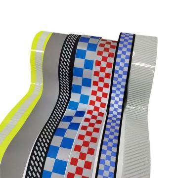 Silver checkered reflective tape (grid pattern)