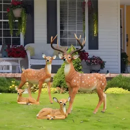 Cultural Tourism Scenic Area Lifelike Sika Deer Figurines