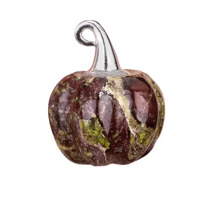 Bloodstone Handmade Craved 20MM Pumpkin Pendant Wizard Hat Findings