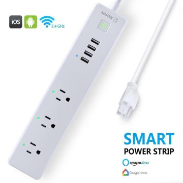 USA 2018 Most Popular Smart Wifi Power Strip Pop Socket 3 Outlet 4 USB Port Remote Control Power Strip Work With Alexa