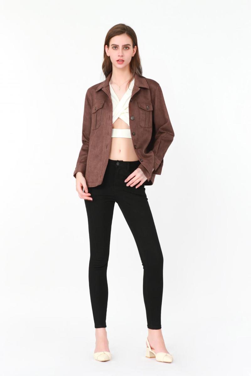 Loose Antler Velvet Leather Jacket