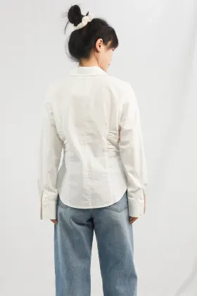 White Loose Long Sleeved Shirt