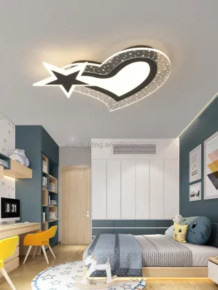 Iron Remote Control Dimming Children's Bedroom Ceiling Lighting - Modern LED Ceiling Lights