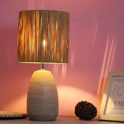 Contemporary Artistic Weavers Vase Table Lamp with Lafite Lampshade
