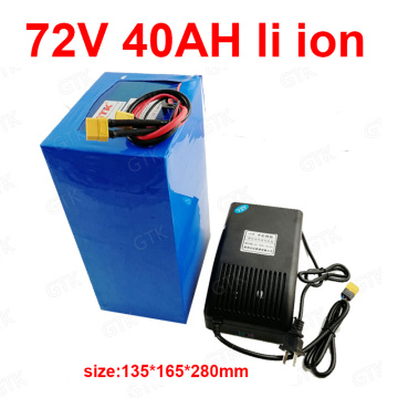 GTK 72v 40Ah lithium ion battery BMS 20S li ion battery for 2000w 3500w 7000w scooter inverter go cart motorcycle +5A charger