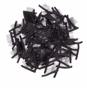 Alileader Black Best Clips For Hair Extensions Stainless Steel Wig Combs For Wig Caps Cheap Clips For Wig Factory Supply