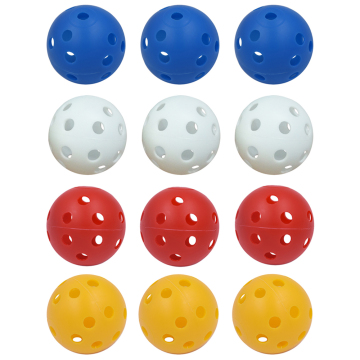 12Pcs 41mm Golf Training Balls Plastic Airflow Hollow with Hole Golf Balls Outdoor Golf Practice Balls Golf Accessories