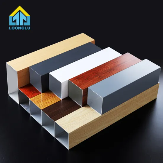 Standard Quality Customized Aluminum Extrusion Profiles with Wood Grain Finish