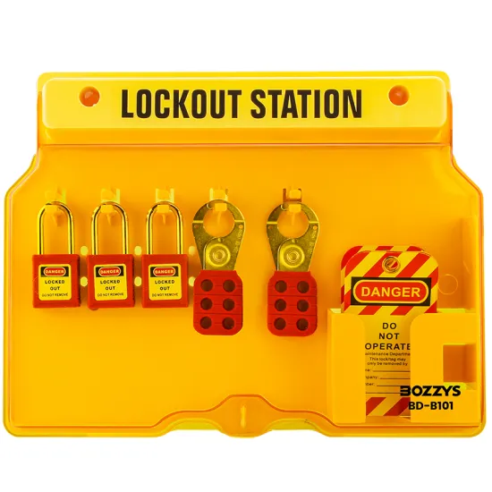 BOZZYS Lockout Tagout Kit: Safety Padlocks, Hasps, Tags with Wall-Mounted Fixation
