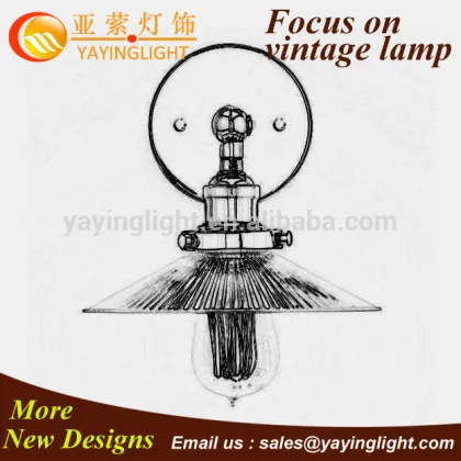 Continental American country glass wall lamps,living room restaurant bedroom wall lamps