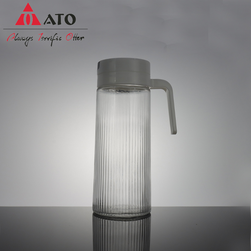 Vidro ato com alça de suco de vidro drinkware chaleira