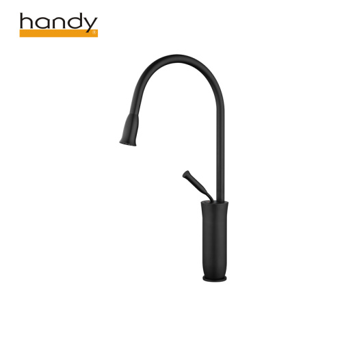 Matte black arc-shaped rotatable kitchen sink mixer faucets