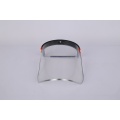 Transparent protective face shield with aluminum frame