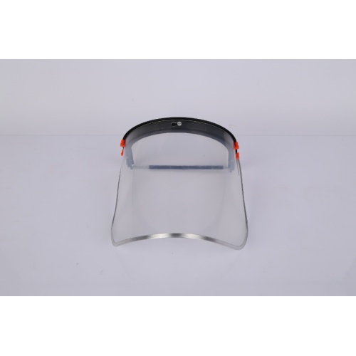 Transparent protective face shield with aluminum frame
