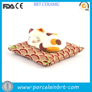 Decorative Ceramic Sleeping Cat Toy