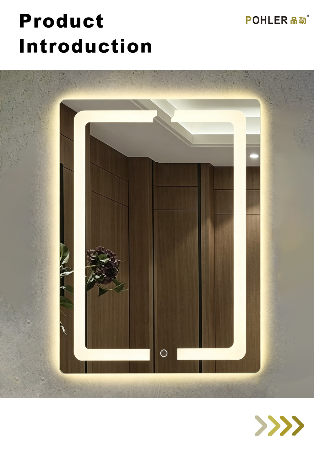 D042 Double Frame LED Bathroom Mirror X