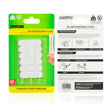 Transparent Adhesive Cable Clips with Removable Tapes - 20PK Wall Adhesive Organizer