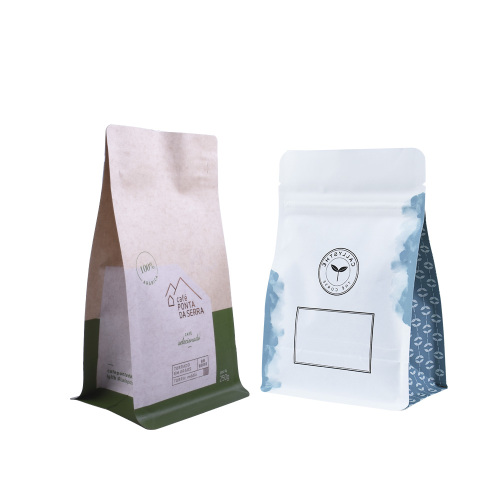 Pečené datum tištěné matné povrchové úpravy Kraft Coffee Bags s materiály schválenými FDA
