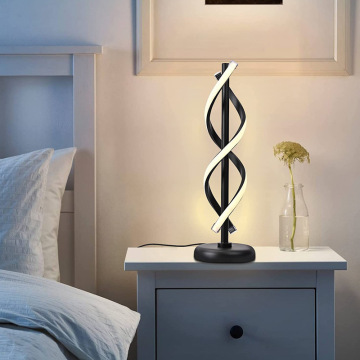 Lampe de table de chevet blanc classique moderne en forme de S - lumière de bureau à LED du best-seller