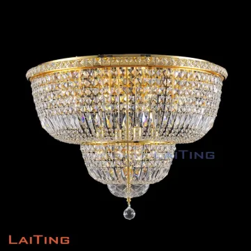 Gold Crystal Chandelier Ceiling Lights for Bedroom and Living Room