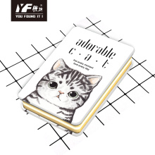 Caderno adorável com capa de metal estilo gato adorável